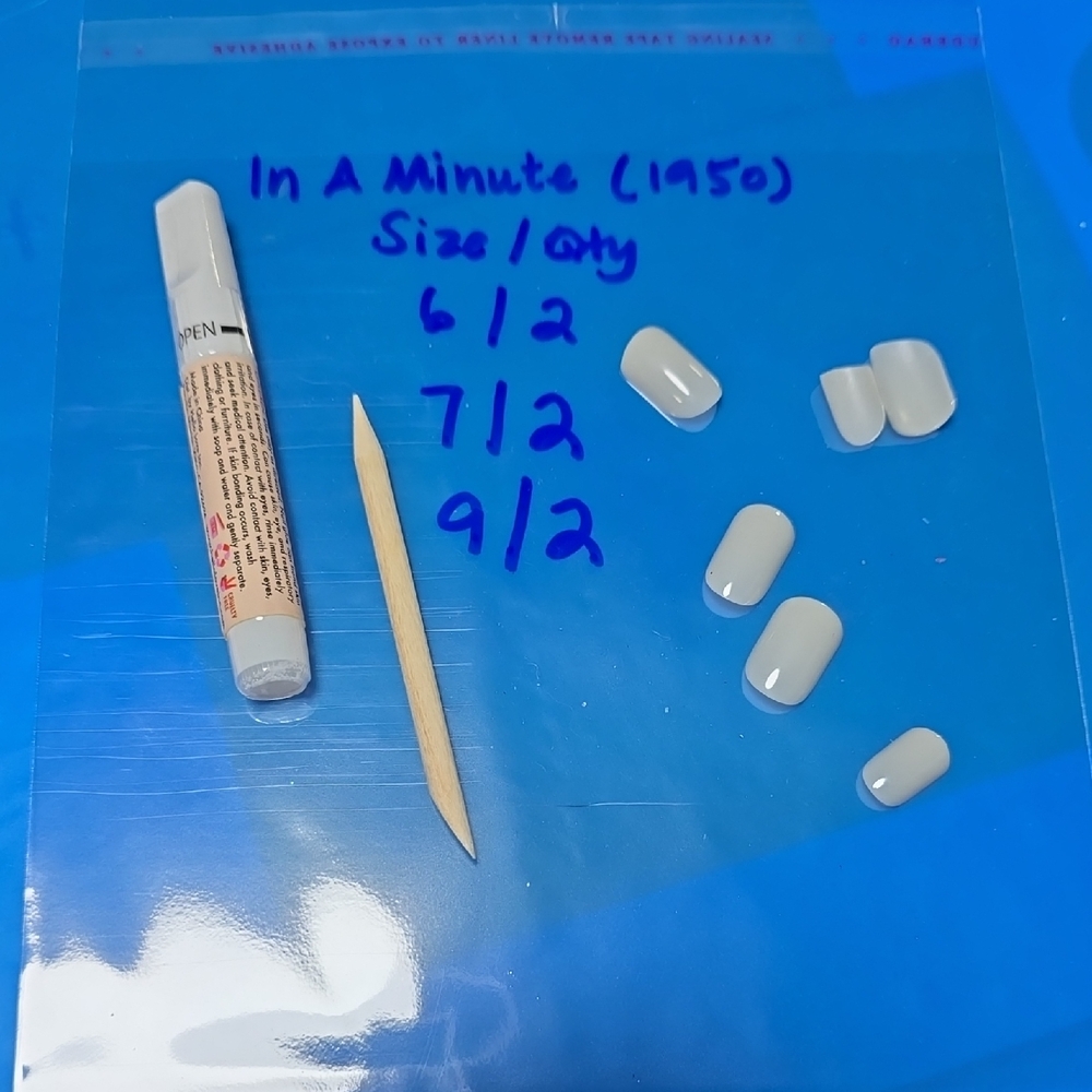 Partial Set Of White Press On Nails